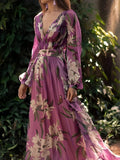 Josceline - Abito elegante in chiffon a maniche lunghe