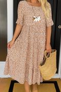 Celeste | ABITO MIDI ELEGANTE CON MANICHE CORTE