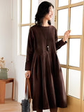 Shyanne - Abito in velluto a coste casual e comodo con tasche per donne
