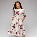 Elisabeth - Elegante abito a maniche lunghe con motivo floreale per donne
