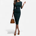 Madina™ – Abito Midi a Quadri Elegante da Donna