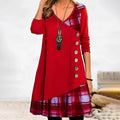 Shawnee - Abito casual patchwork con motivo a quadri per donne